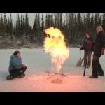 Alaskan lake with so much methane it can be set on fire